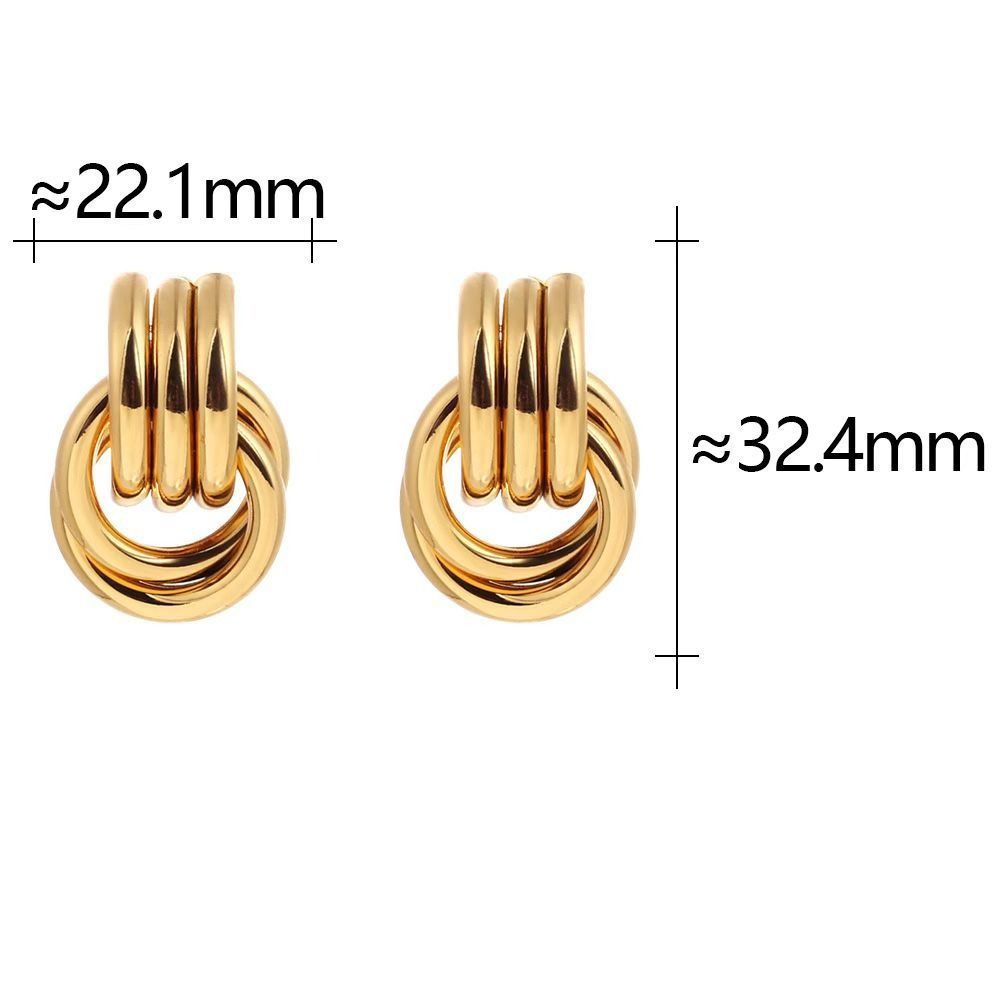 Gold Color Statement Earrings Vintage Style Round Circle Hoops Chunky Hoop Earrings  Luxury Jewelry