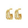 Stainless Steel Geometric Three-Layer Earrings: Stylish Ear Cuffs for Women, Classic Versatile Jewelry with a High-End, Luxurious Feel.