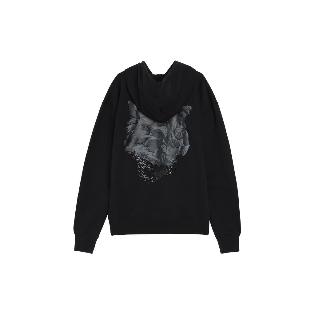 Jordan Wolf Print Fleece-Lined Thick Hoodie Men Tops Black DX0597-010