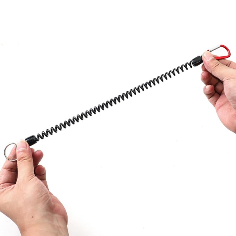 5Pcs Coiled Fishing Lanyards with Carabiner Retractables Fishing Lanyards  Coiled Tethers Secure Tackle Tool Easily Use