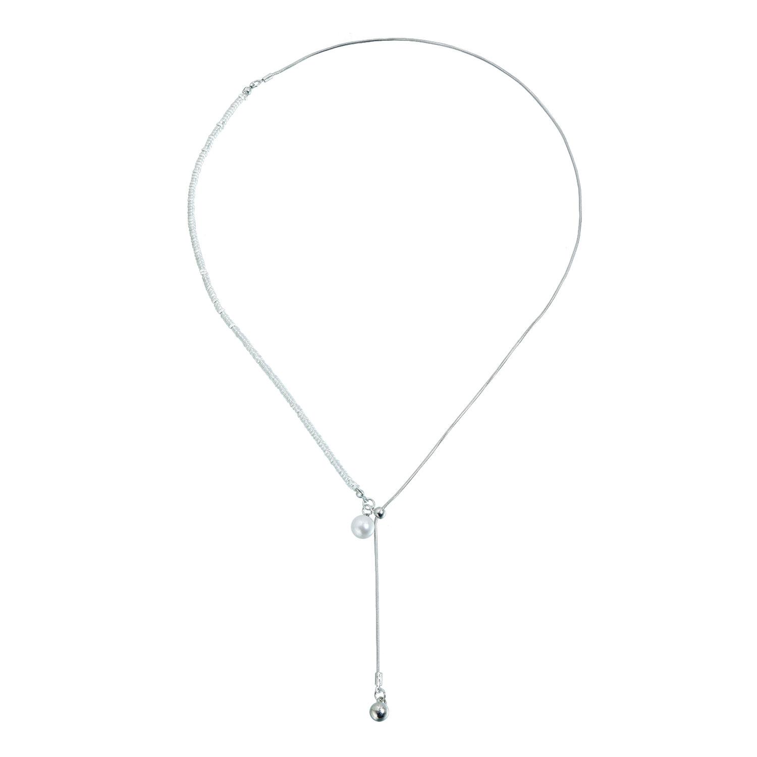

Broken Silver Snake Bone Chain Spliced Necklace, Niche Design Adjustable Daily Outfit Accessories 1