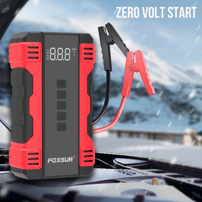 12V Portable Multi-Functional Car Jump Start Inflation All-in-One Machine Emergency Power Supply with Air Pump коричневый