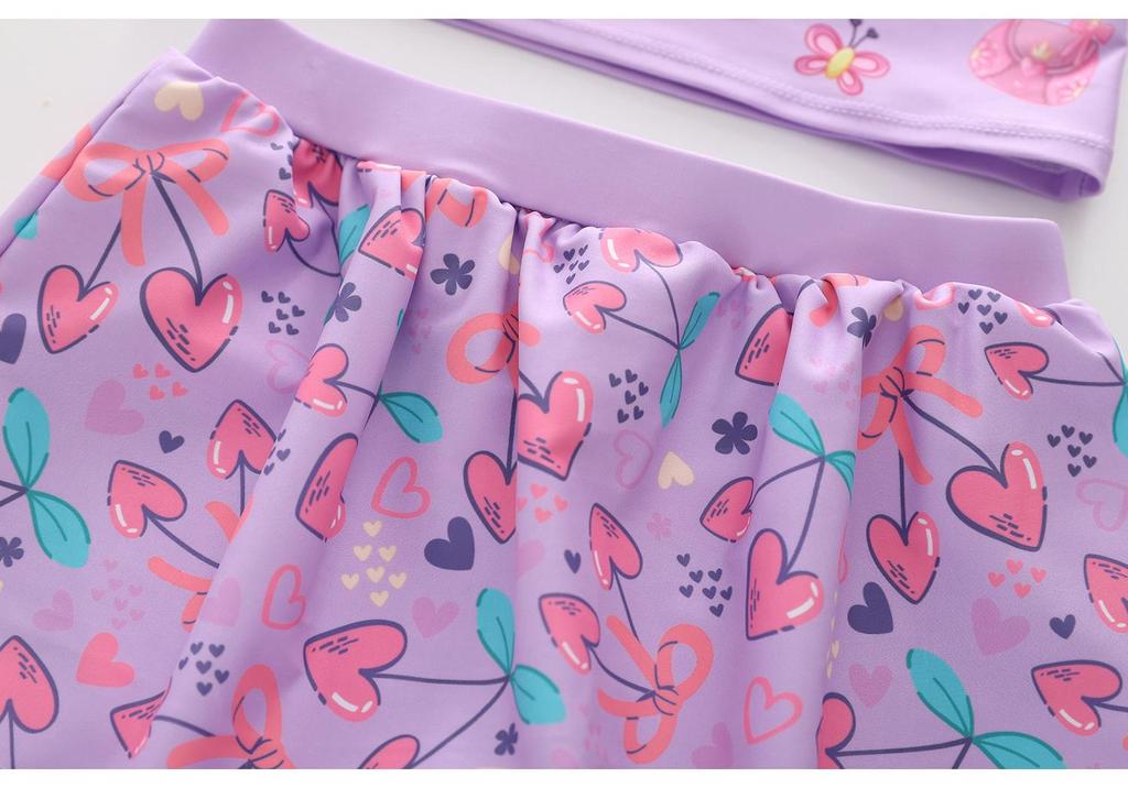 2026 Sleeveless Cartoon Two-Piece Swimsuit for Girls - Toddler and Small Children Skirt Style