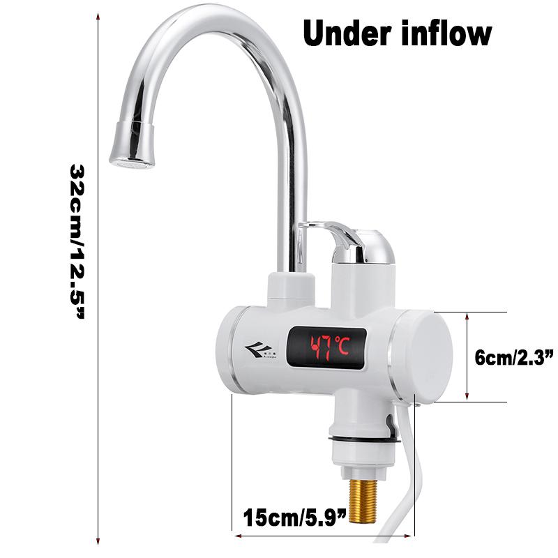 3000W Instant Hot Water Faucet Heater Cold Heating Faucet Tankless Instantaneous Water Heater Electric Kitchen Water Heater Tap