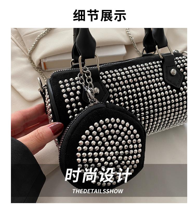 Trend Bag Women's 2025 New Model with Diamonds, Popular Simple and Versatile Fashion Hand Pillow, One Shoulder Messenger Bag