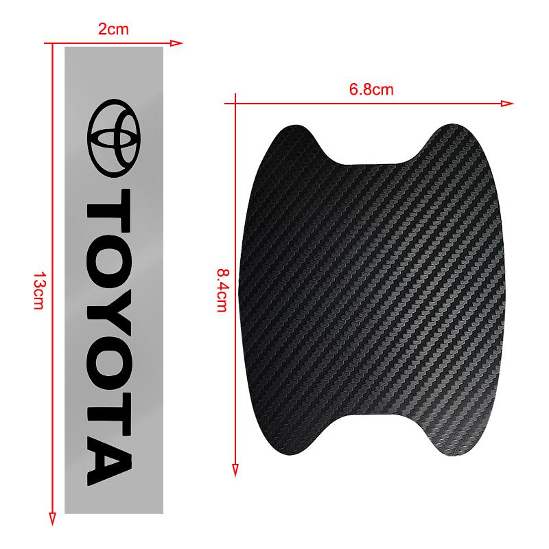 Car Door Sticker Carbon Fiber Scratches Auto Handle Protection Film for Toyota TRD GR Yaris Hilux Corolla Prius Avensis Emblem Auris