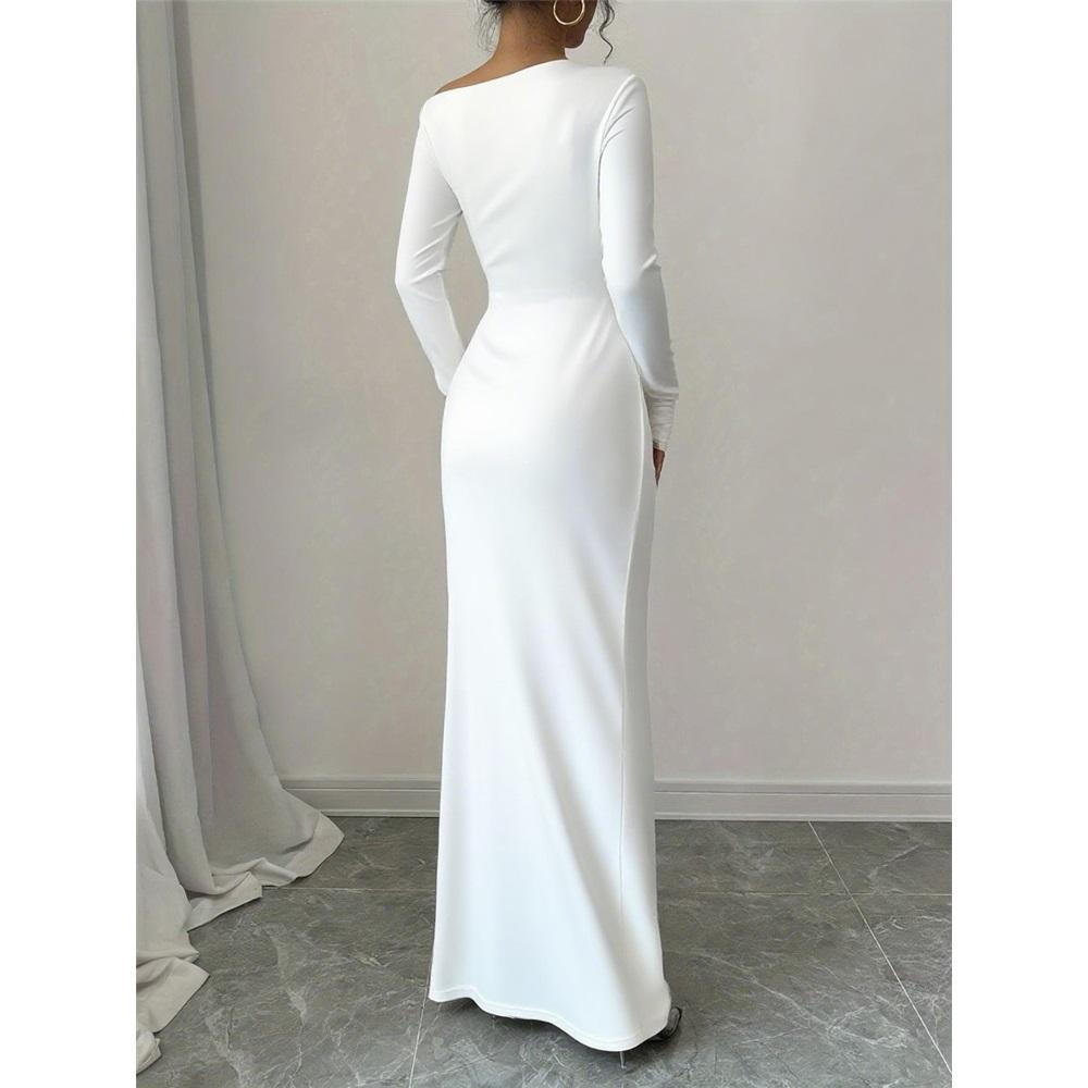 Dámské sexy šaty bez ramínek s dlouhým rukávem, slim střihu, s potiskem