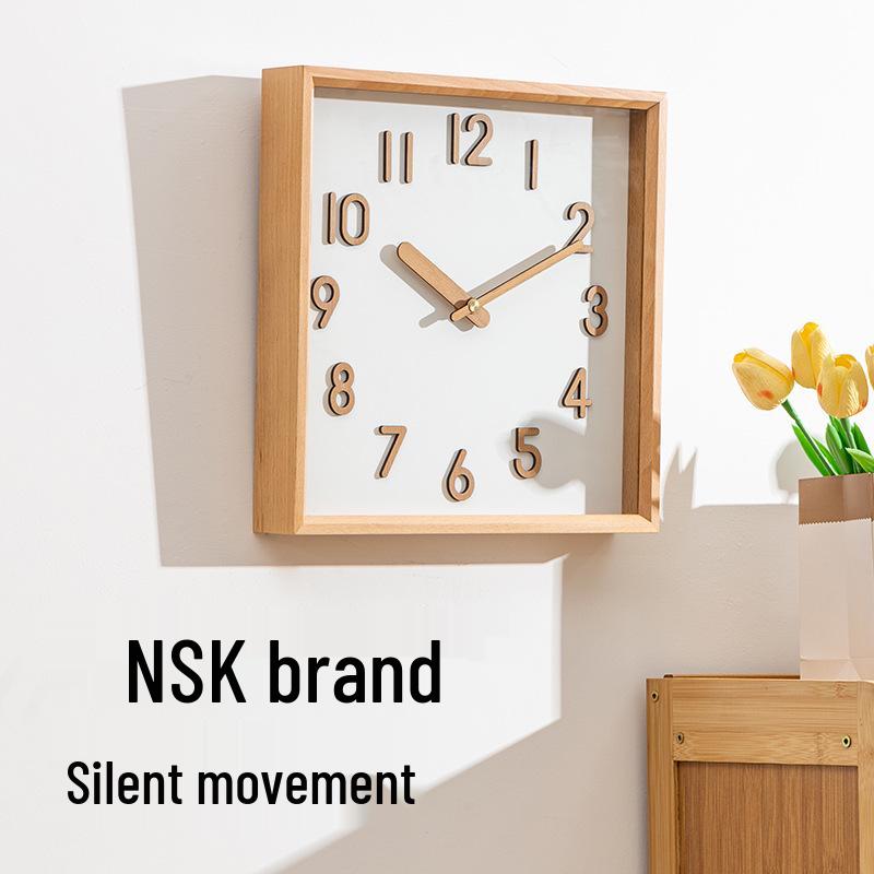 

Japanese Minimalist Beech Wood Silent Wall Clock with Seiko Quartz Movement Taiwan Sun Silent Movement - Full Numerals