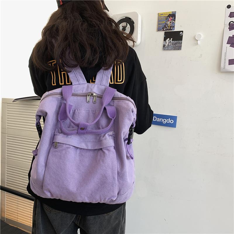 Casual Canvas Women Backpack Big Capacity Preppy Style School Bags for Teenagers Girls Travel Backpacks Mochilas Female Daypack