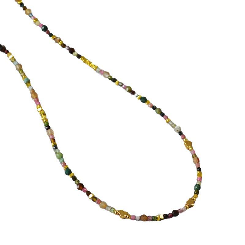 Colorful Tourmaline Heart Necklace - Japanese & Korean Inspired High-End Design