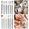 12pcs Nylon Hair Drawing Brush Various Specification Short Rod Drawing Pens for Gouache Oil Painting