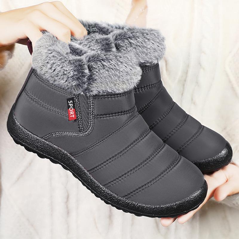 Cotton Shoes Women's Winter Fluffy Shoes TEMU Snow Boots Thickened Velvet Shoes Warm Women's Boots Cotton Boots