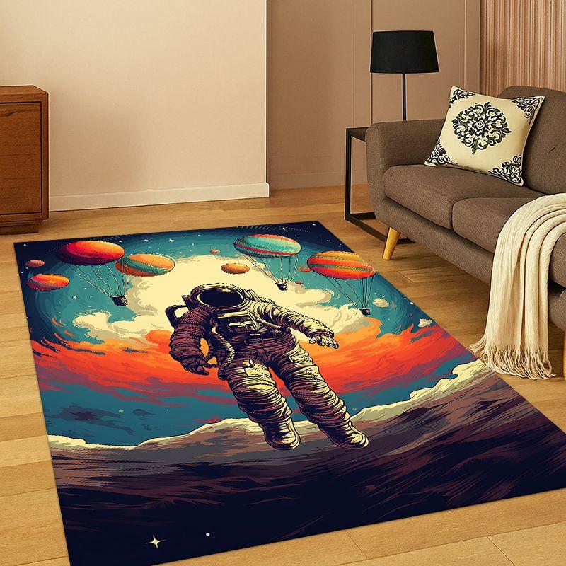 Cartoon Astronaut Universe Spaceman Outer Space Carpet Rug for Bedroom Living Room Sofa Playroom Doormat Home Decor,kid Non-slip
