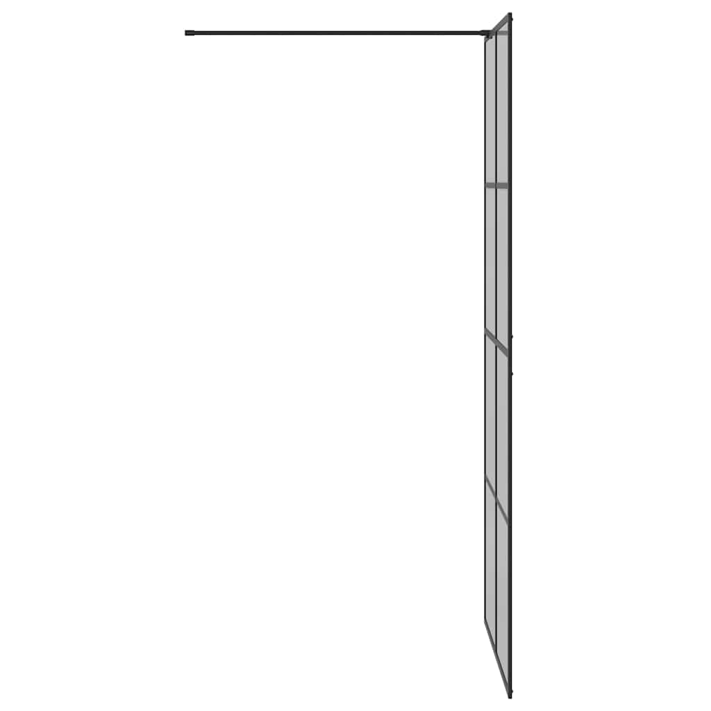 Walk In Shower Screen Black 90 X 195 Cm Tempered Glass