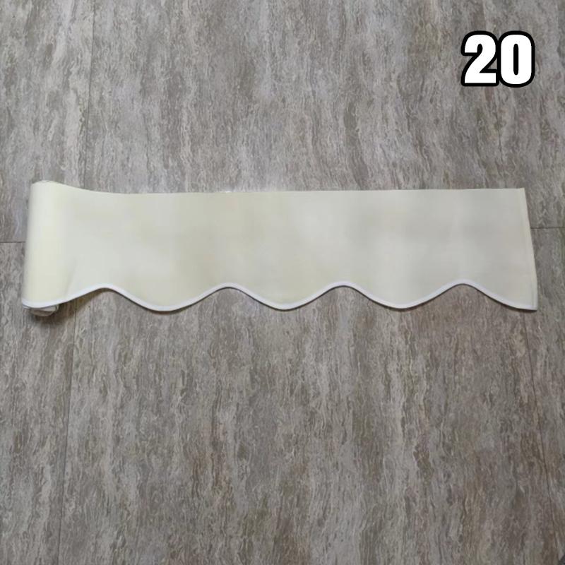 1M Retractable Patio Awning Replacement Fabric Windows Wavy Valance Durable Sunshade Canopy Cloth Waterproof Gray Beige Strips