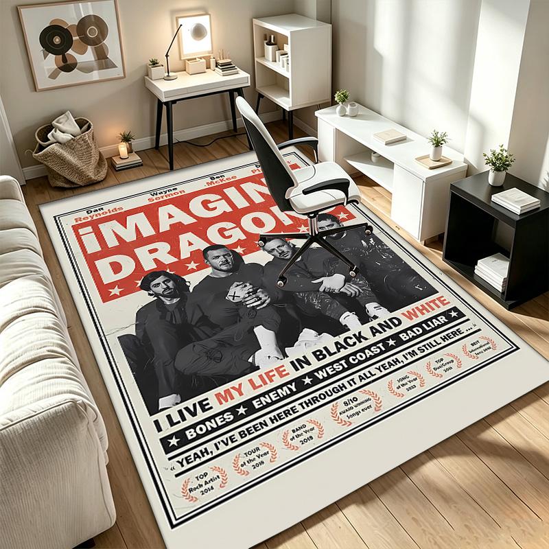 Imagine Dragons  A Rug Suitable for Office Chair Areas Living Rooms and Computer Desks Perfect for Home Offices and an Ideal Holiday Gift