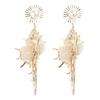 Unique Shell Earrings with Imitation Pearls Beach Seashells Conch Drop Earrings for Parties Festivals and Vacations