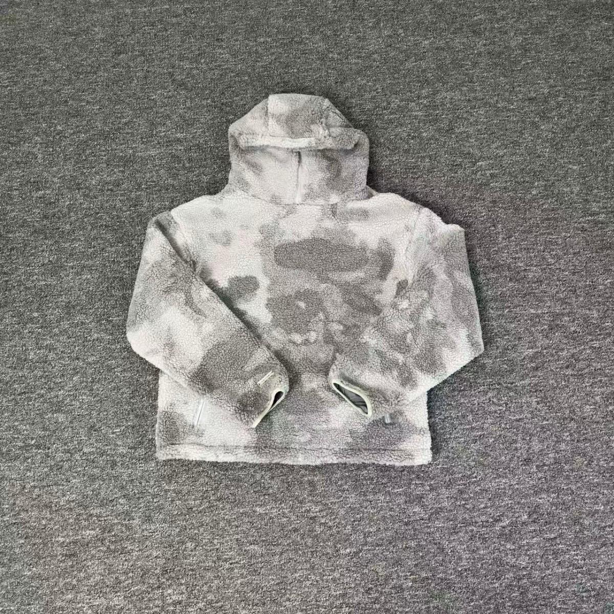 

American Trend Urban Camouflage Lambswool Half-Zip Unisex Hoodie Small сірий колір