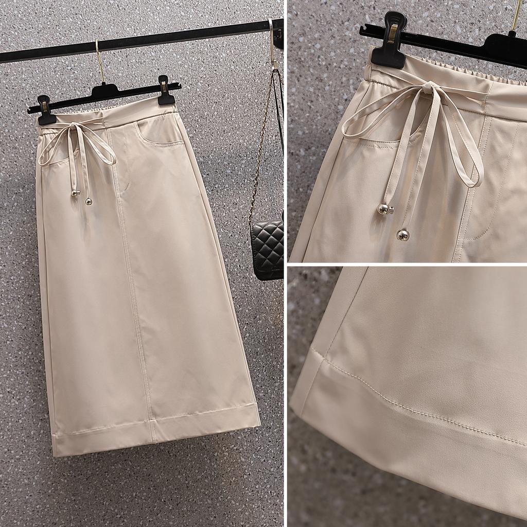 DIMANAF 2025 vara femei Plus Size fuste Vintage elastice solide A-line fuste elegante noi talie înaltă