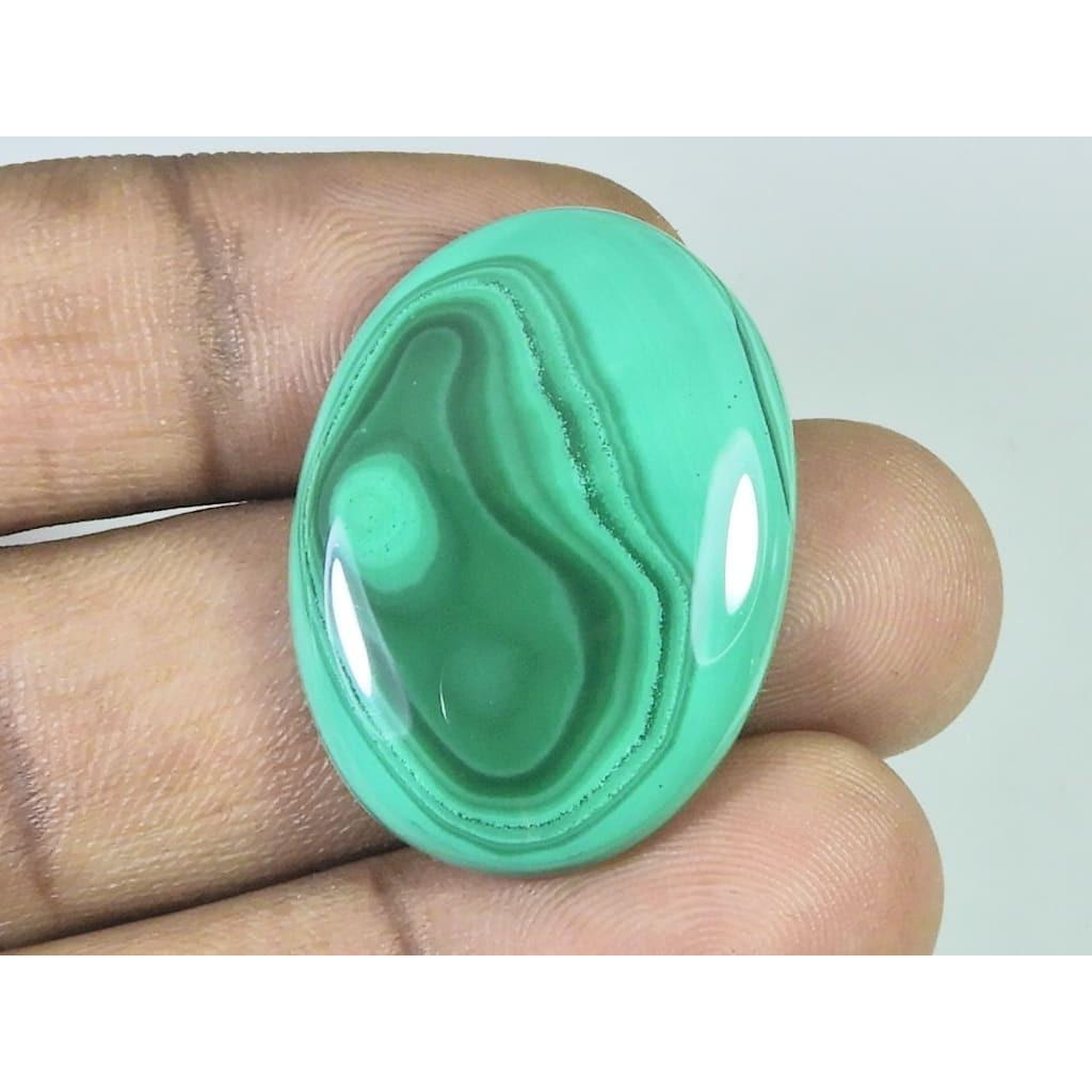 48Cts. Natural Green Malachite Oval Shape Cabochon Loose Gemstone 24X33X05MM D-350