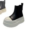 Spot Version~ Short Boots Women's 2025 Autumn and Winter New Leather Thick-soled Round Head One-pedal Martin Boots Versatile Boots Tide