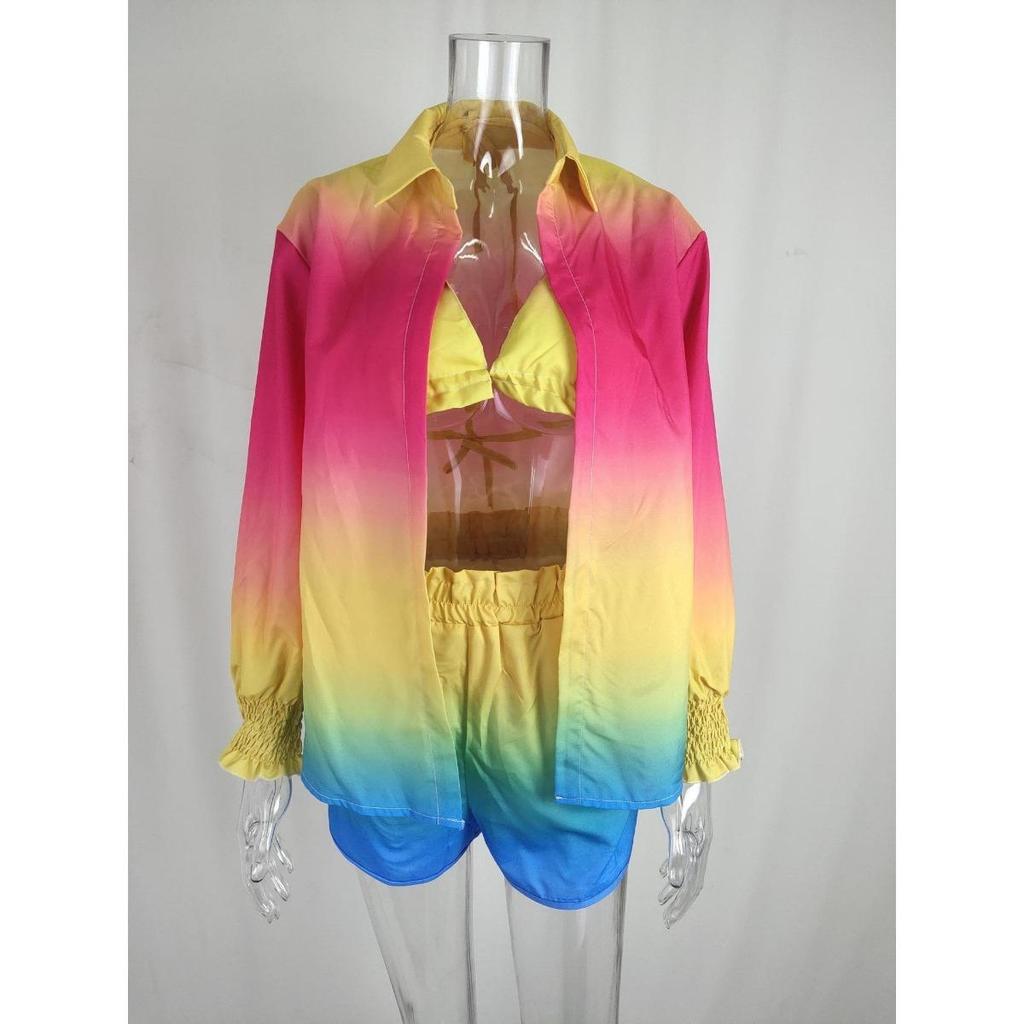 Women's Sexy Three Piece Suit,Beach Fashion Shorts Suit