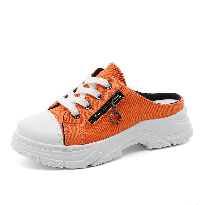 

Мода 2024 Новая женская обувь на шнуровке, среднем каблуке, с круглым носком, тканевым верхом из денима, летние уличные повседневные женские тапочки 35