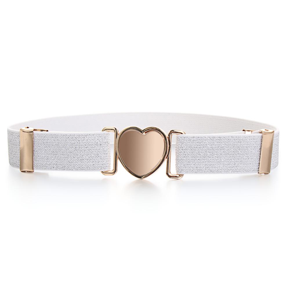 

Teen Adjustable Heart Belt Elastic Belts Girls Dresses Waist Belt Acrylic