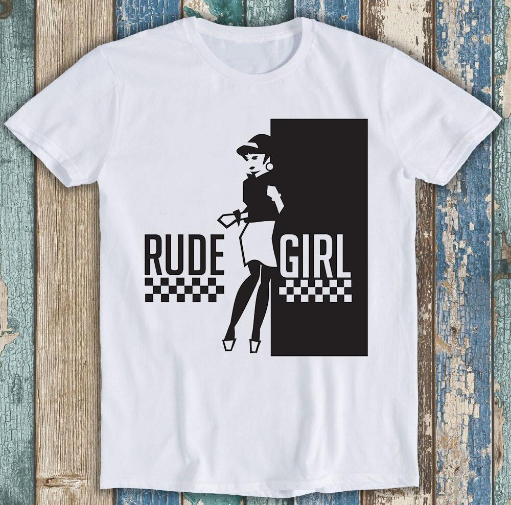 Rudegirl 100% Gift SKA Skinhead Reggae Retro Funny Meme Gift Tee T Shirt M1251