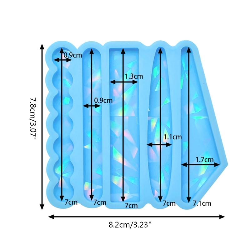 Resin Hair Clips Mold Colorful Holographic Epoxy Resin Casting Mold for DIY Crafts Bookmarks Hair Clips Jewelry Making