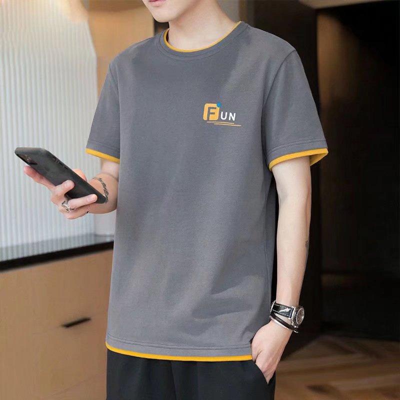 Men'S Short-Sleeved T-Shirt Summer Thin Ice Silk Breathable T-Shirt Trendy Student Top Men