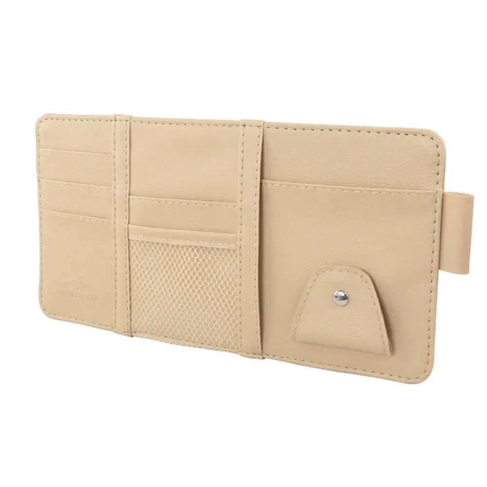 Car Sun Visor Organizer Multi-Pocket Business Card Storage Management Sunglasses Holder Visor Auto Interior Accessories