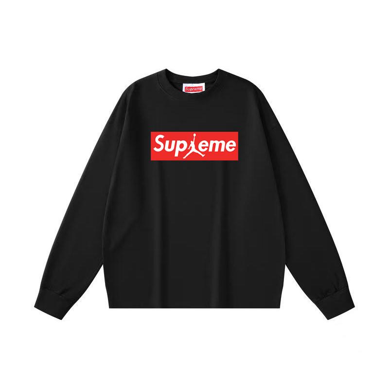 

Supreme 2025 Spring and Autumn New High Quality Cotton Basic Letter Logo Sports Printed Plus-size Long Sleeve T-shirt for Men and Women L чорний