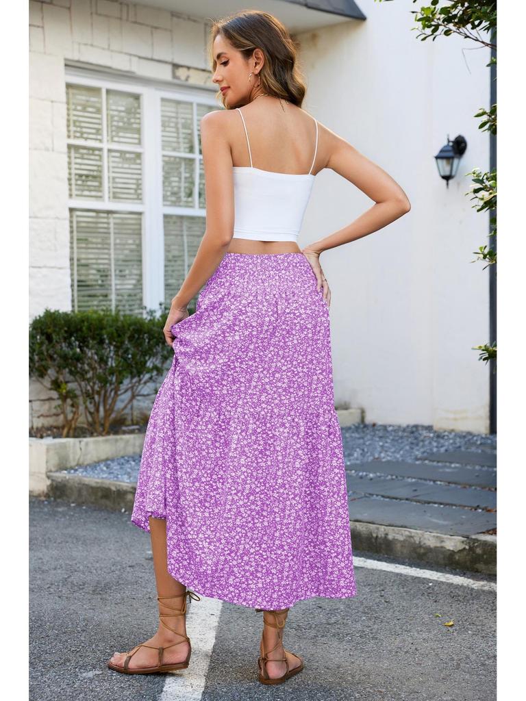 European & American Fashionable Floral High-Waisted Skirt for Women 2026