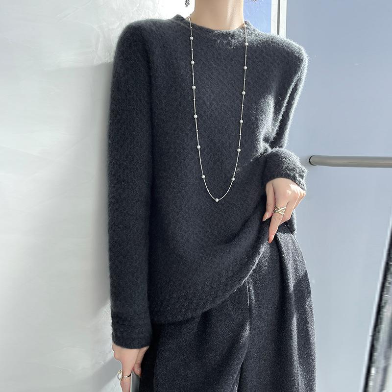 Thickened Half Turtleneck Cardigan for Women In Autumn and Winter Style Fashionable and Versatile Cashmere Sweater Base Sweater