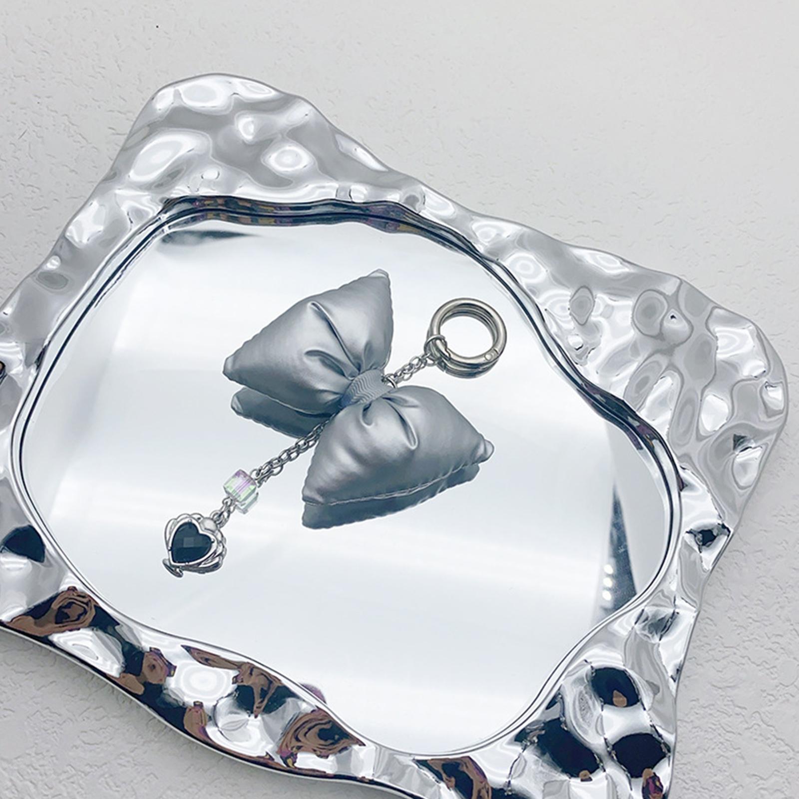 Элегантный плюшевый бант брелок-шарм с кулоном в виде сердца из бисера брелок для сумки — фото 4