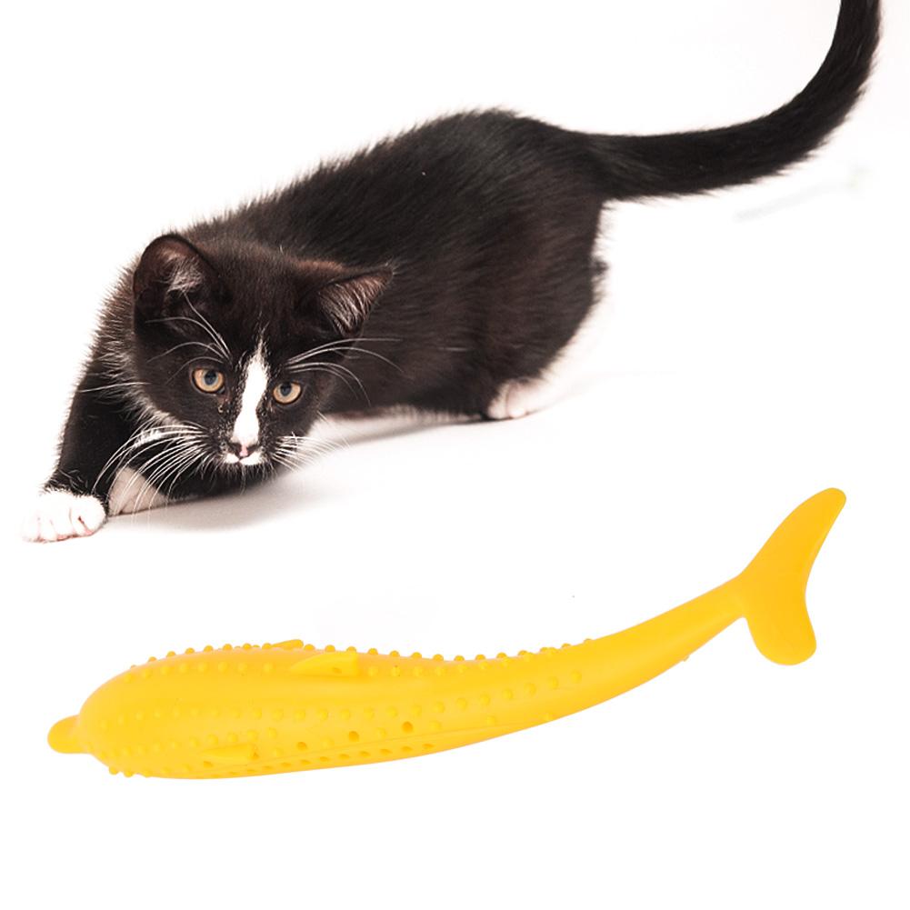 Soft Silicone Catnip Fish Cats Toys Pet Cat Chewing Clean Teeth Training Interactive Toys