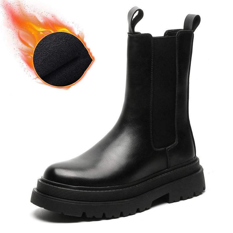 

Мужские роскошные модные высокие ботинки челси для ночного клуба, черные ботинки из натуральной кожи, ковбойские ботинки на платформе, длинные мотоциклетные ботинки для мужчин 44