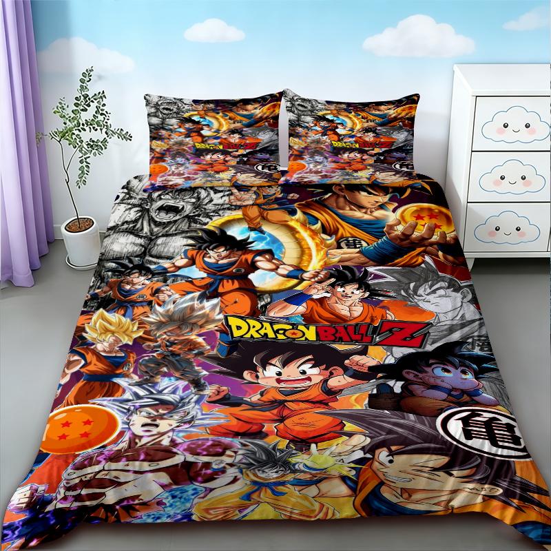 Duvet Cover Dragon Ball Anime Soft and Comfortable Twin Single King Kids Adult Gift Three Piece Set Decorative Bed Sheet