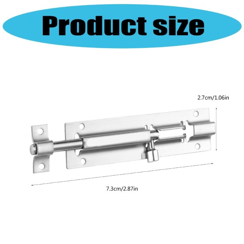6Pcs Slide Bolt Latches Thickened Stainless Steel Slide Lock Toilet Door Lock for Fence/Wood/Barn Door Easy To Install
