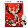 DIY Framed Pearl Painting Kit Phoenix Bird and Lotus 3D Sparkling Bead Art Canvas Ready To Display for Elegant Home Decor and Meaningful Gift
