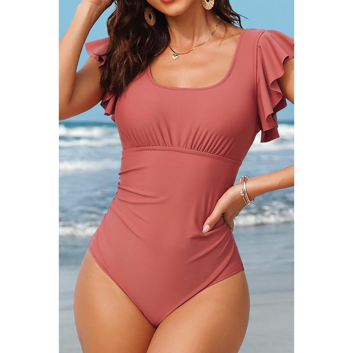 

Charmleaks Слитные купальники с контролем живота для женщин Купальники с драпировкой Купальники-монокини на бретельках с вырезом лодочка L розовый