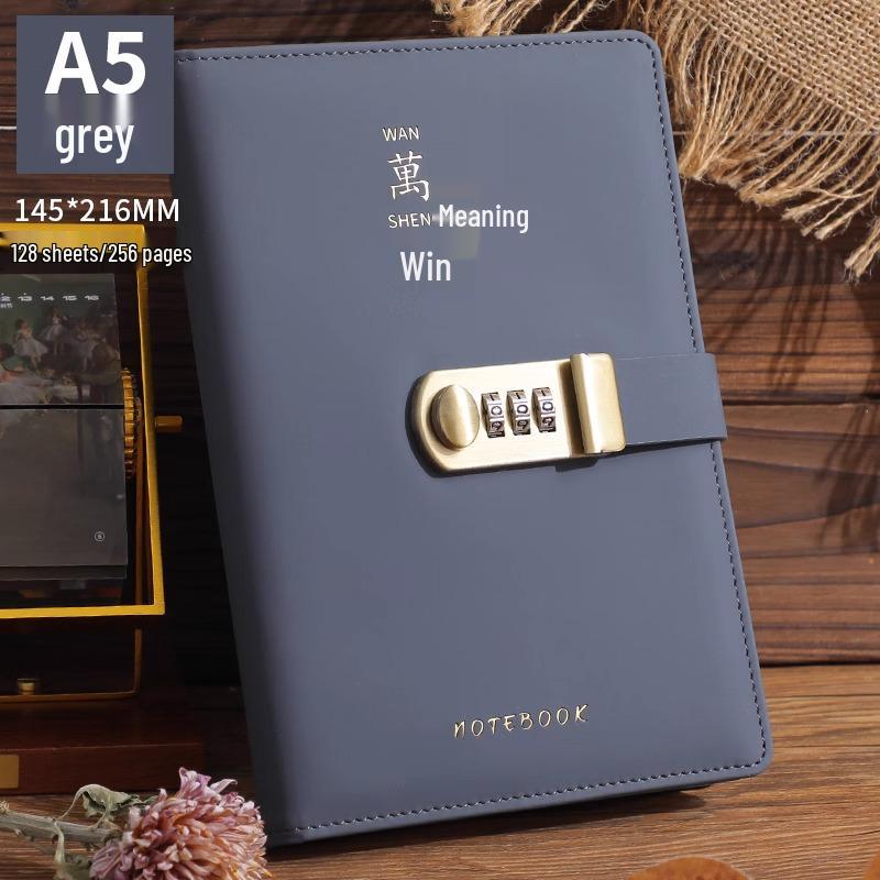 Minimalist Lock Diary & Notebook with Invisible Combination Closure for Students & Professionals