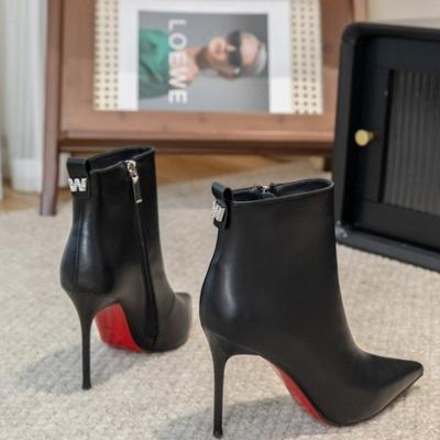 Fashion 2024 New Women Boots Fashion Thin High Heel Ankle Sexy Pointed Toe Zipper Boots Autumn Winter Ladies Shoes White Boots