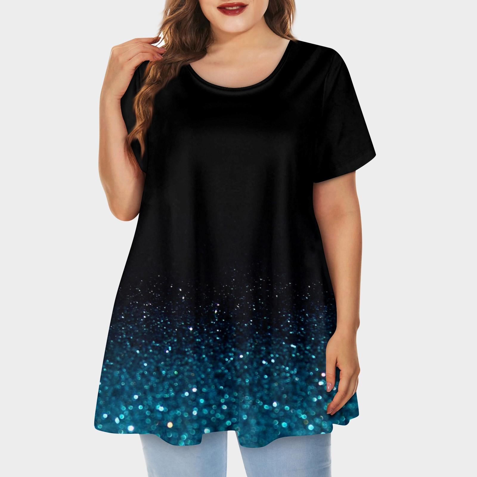 

Женская свободная футболка трапециевидной формы с коротким рукавом и круглым вырезом с большим верхом и принтом XXXL