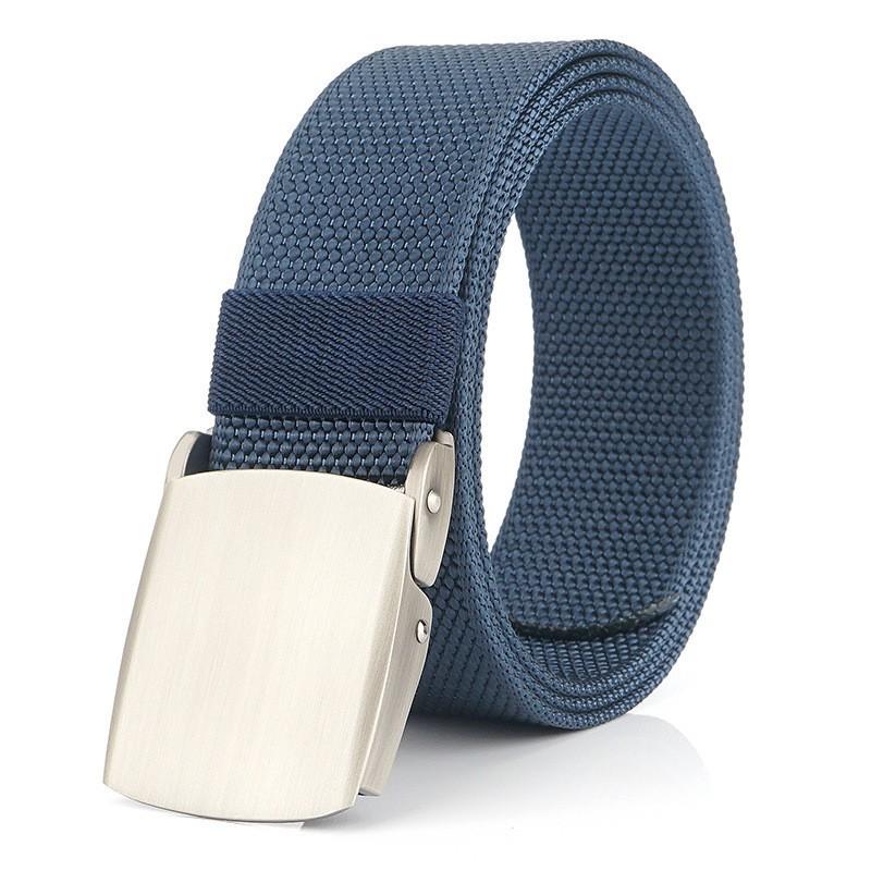Thickened Nylon Automatic Buckle Belt Knitted Canvas Pants Young Students Casual Men's