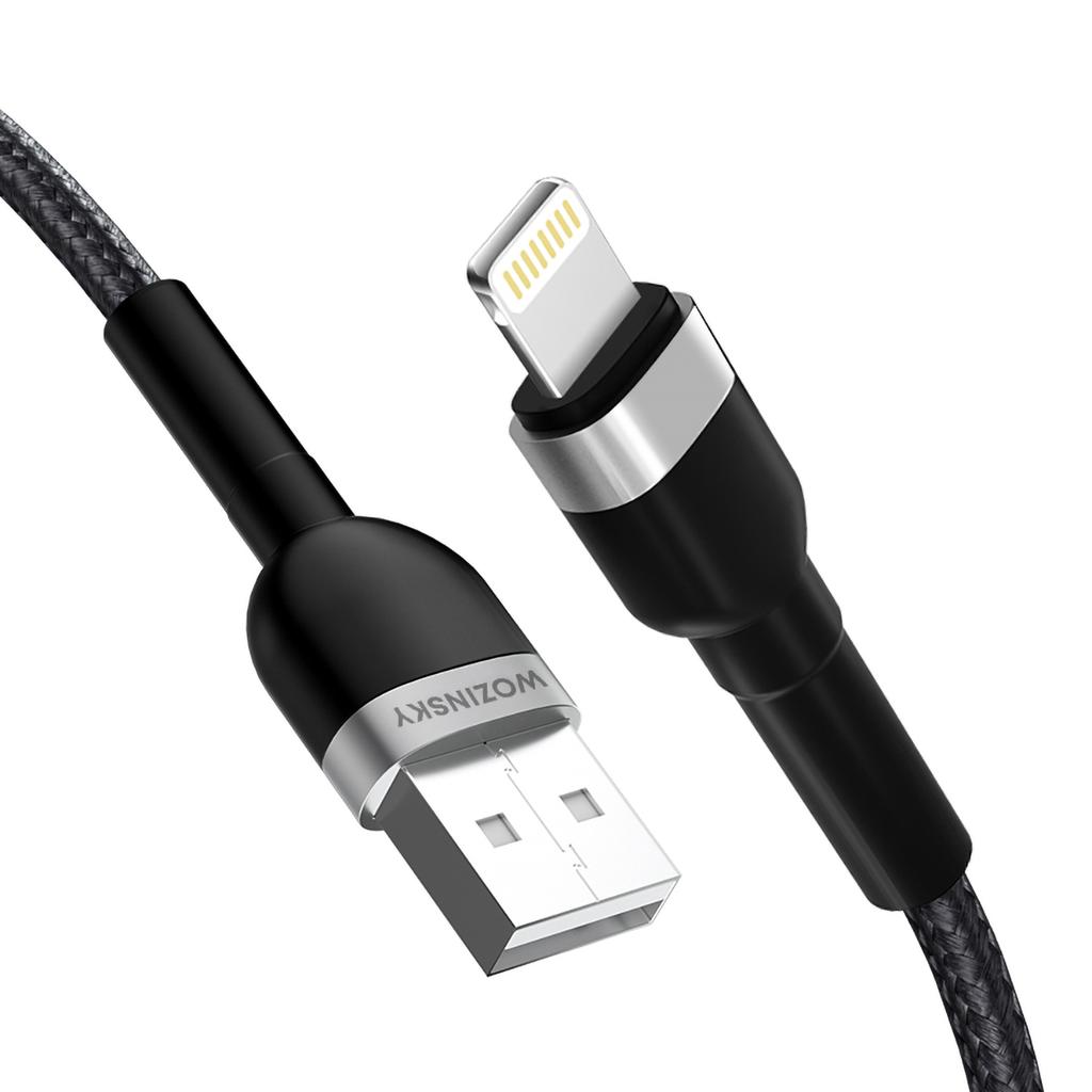 Braided Cable for iPhone USB-A - Lightning 2.4A 1m Black