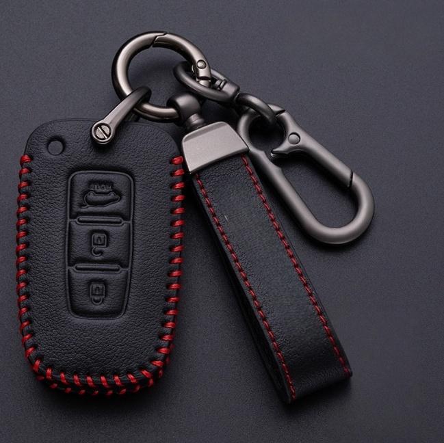 Leather Car Key Case Cover Accessories For  Solaris HB20 Veloster SR IX35 Accent Elantra i30 For KIA RIO K2 K3 Sportage