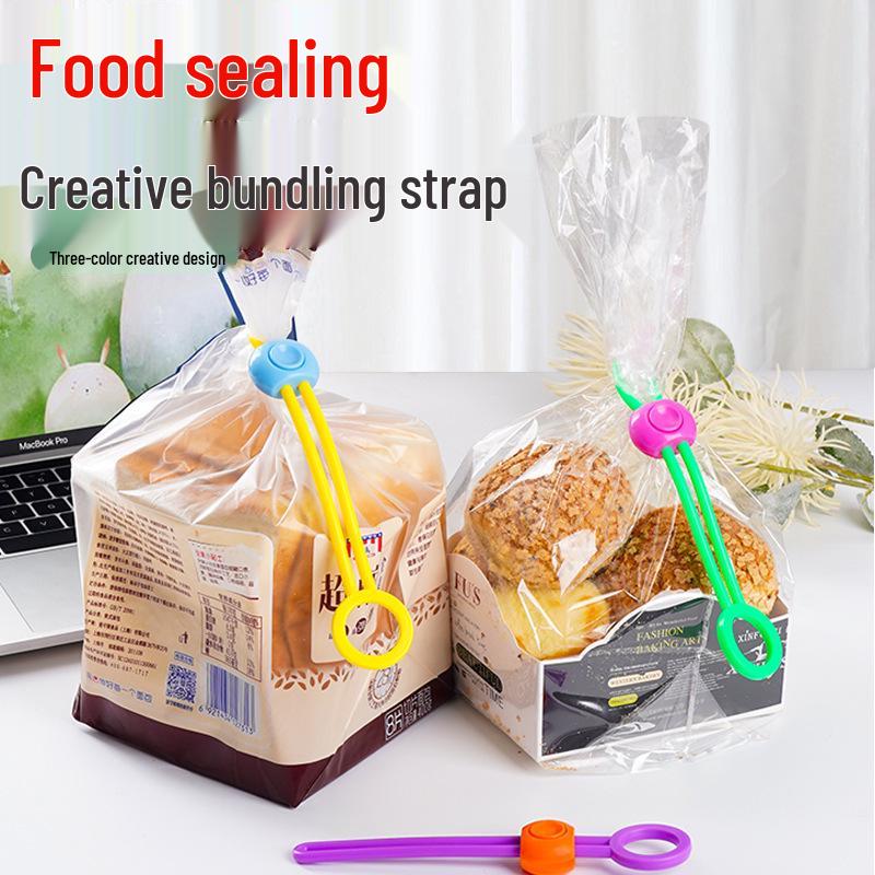 Colorful Snack Sealing Rope with Multifunctional Tie and Pull Ring Buckle for Food Preservation
