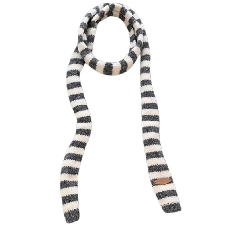 Knit Scarf for Women Long Skinny Belt Necktie Neck Scarf Girls Photo Props Long Neckerchief Skinny Scarf Necktie